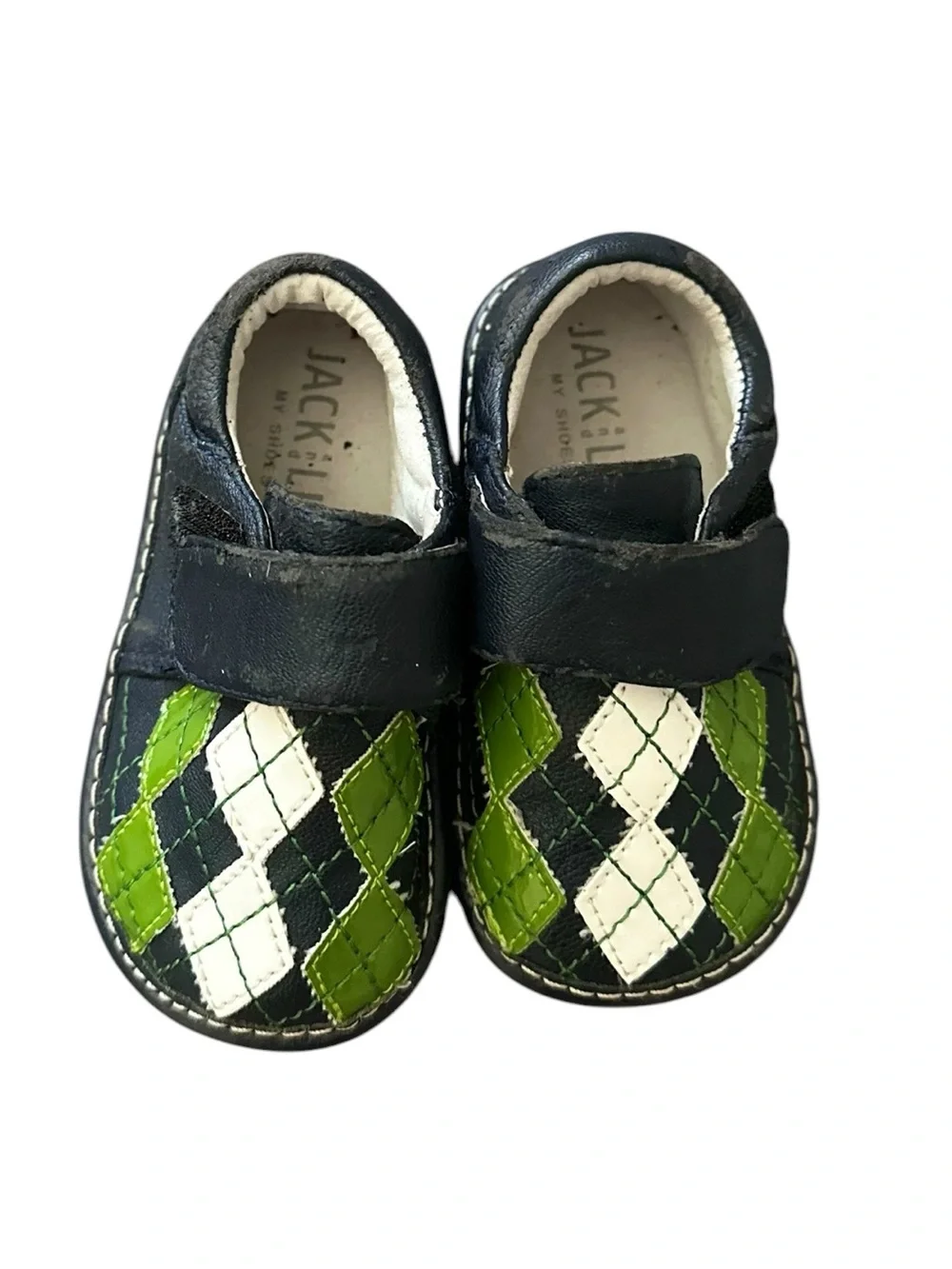 Jack & Lily Baby Moccasin Shoes Argyle Size 12-18 Months
